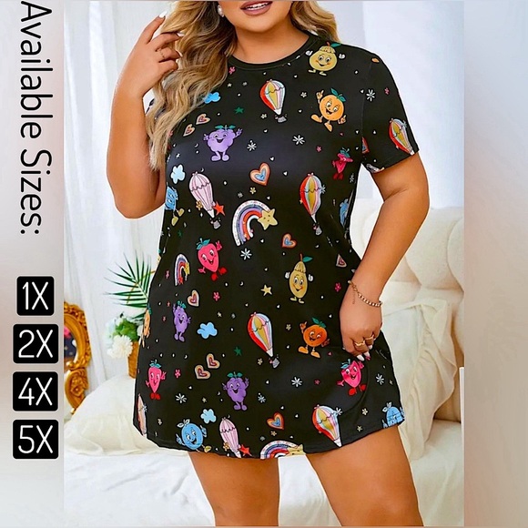 Happy Friends Plus Size Nightgown - Picture 1 of 4